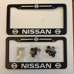 Nissan License Plate Frame in Black Set of 2 NWT
